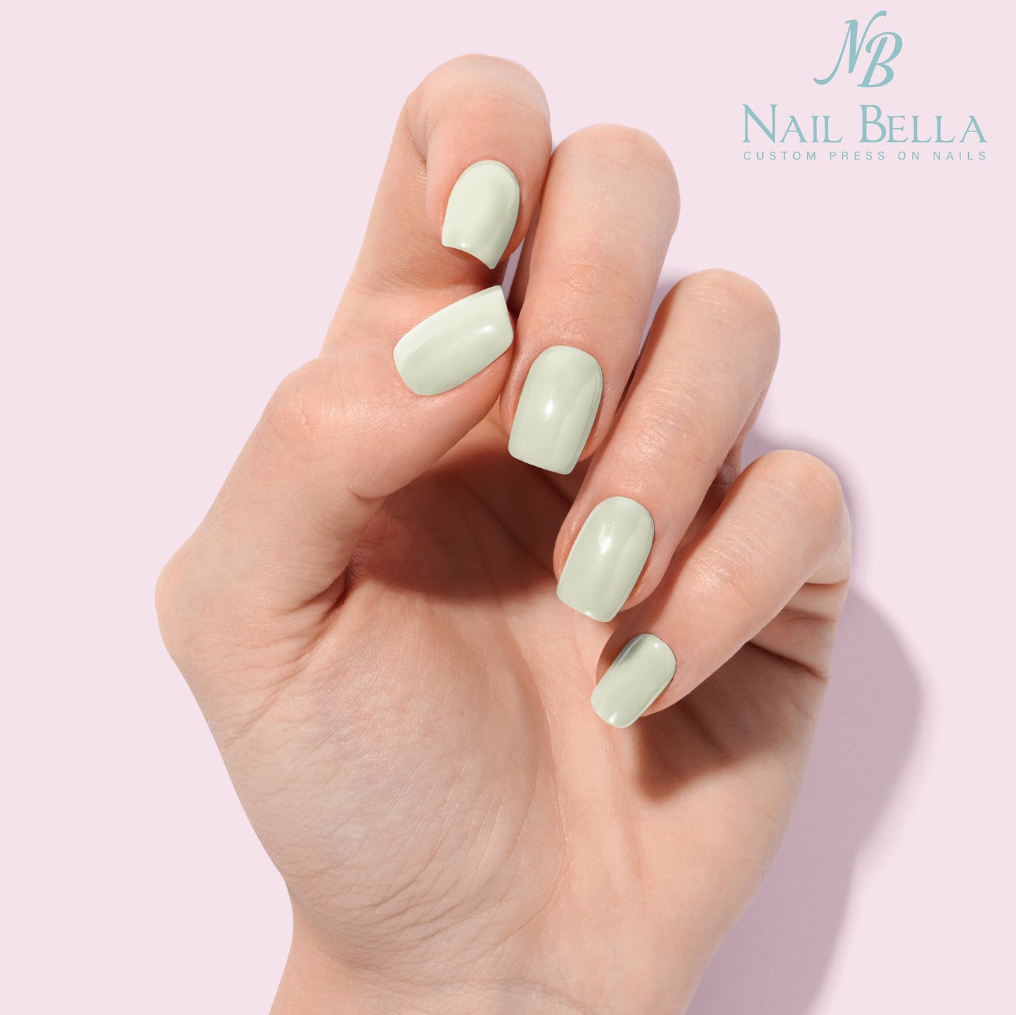 Pastel Green Nails | Green Gel Press on nails | Nails for Easter | Reusable Gel Nails | Durable Fake Nails | False Nails | Glue On Nails