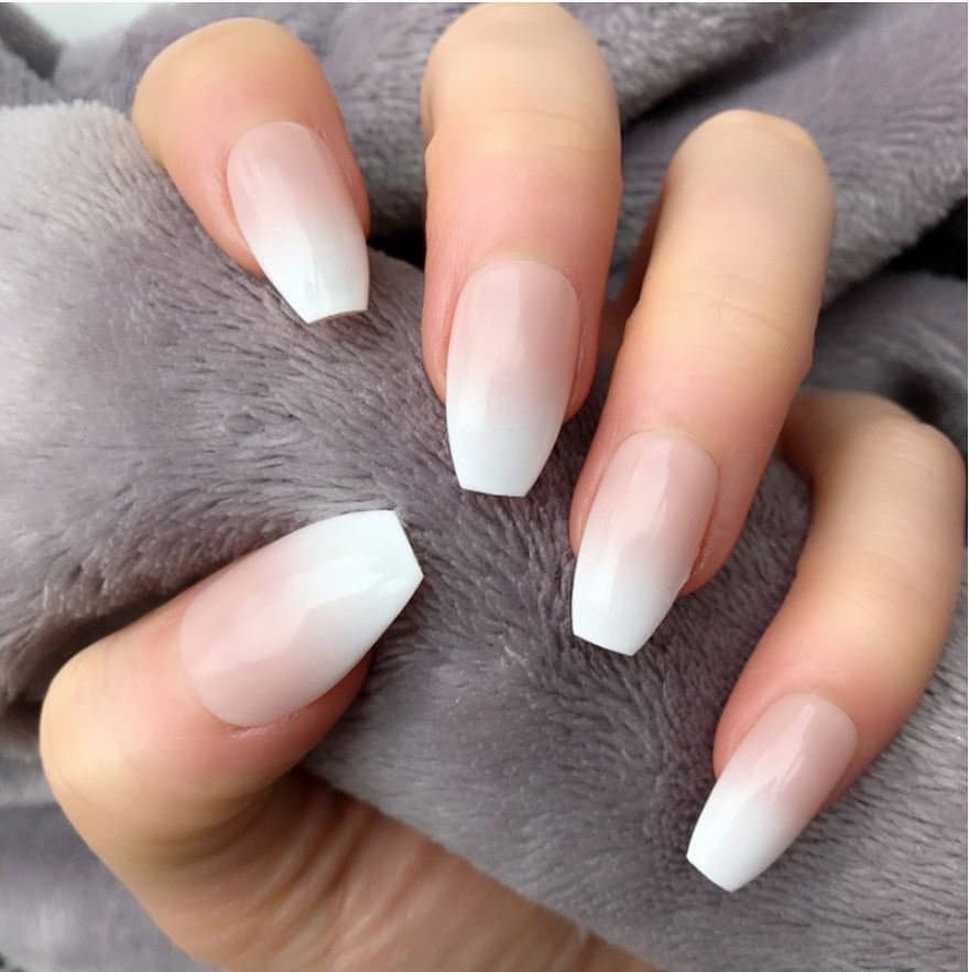 Short Coffin Ombre Press on Nail | Fake Nails | False Nails | Glue On Nails | Ombre Nails | Short Press on Nails
