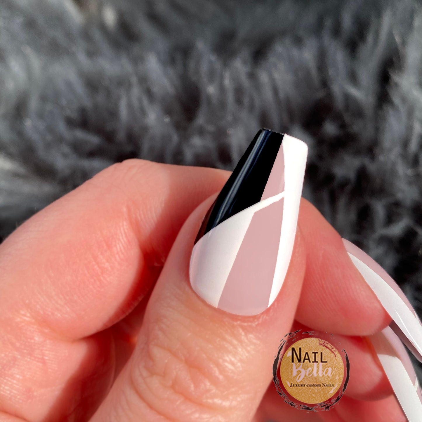 Coffin Nails | Black and White Nails Coffin | Coffin Nails with Design | Fake Nails | Press On Nails | Stick On Nails | Glue On Nails