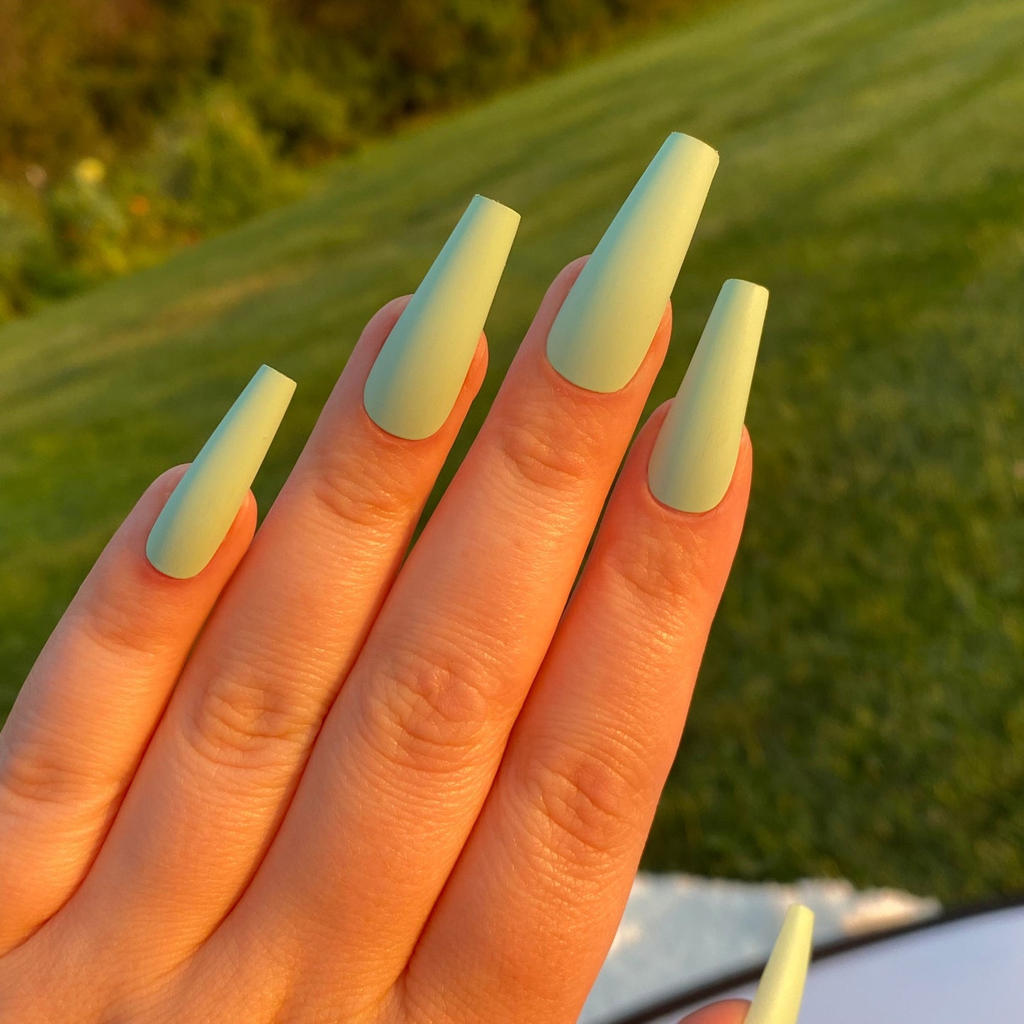 Long Coffin Mint Press on Nail | Ready to Ship | Fake Nails | False Nails | Glue On Nails | Press on Nails