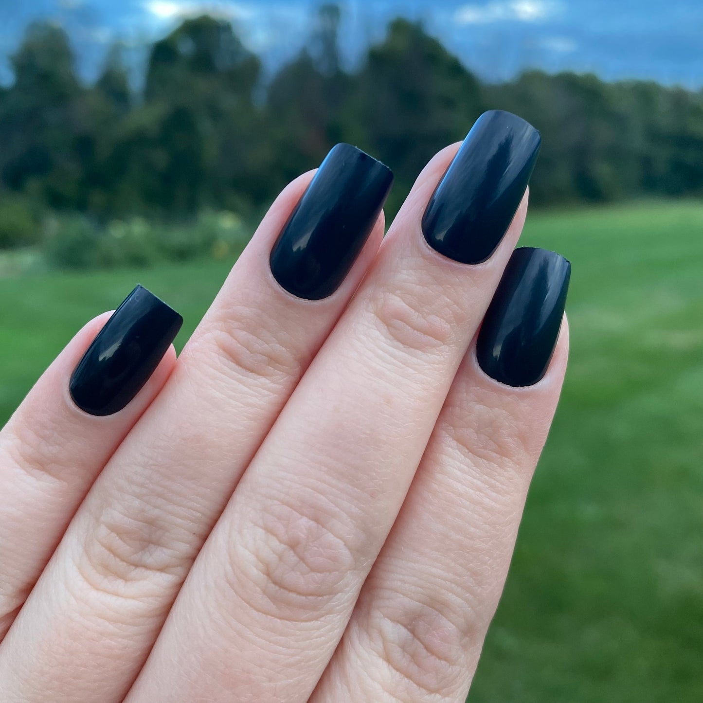 Short Black Press on Nail | Square Nails | Fake Nails | False Nails | Glue On Nails | Black Nails | Short Press on Nails | Ready to Ship