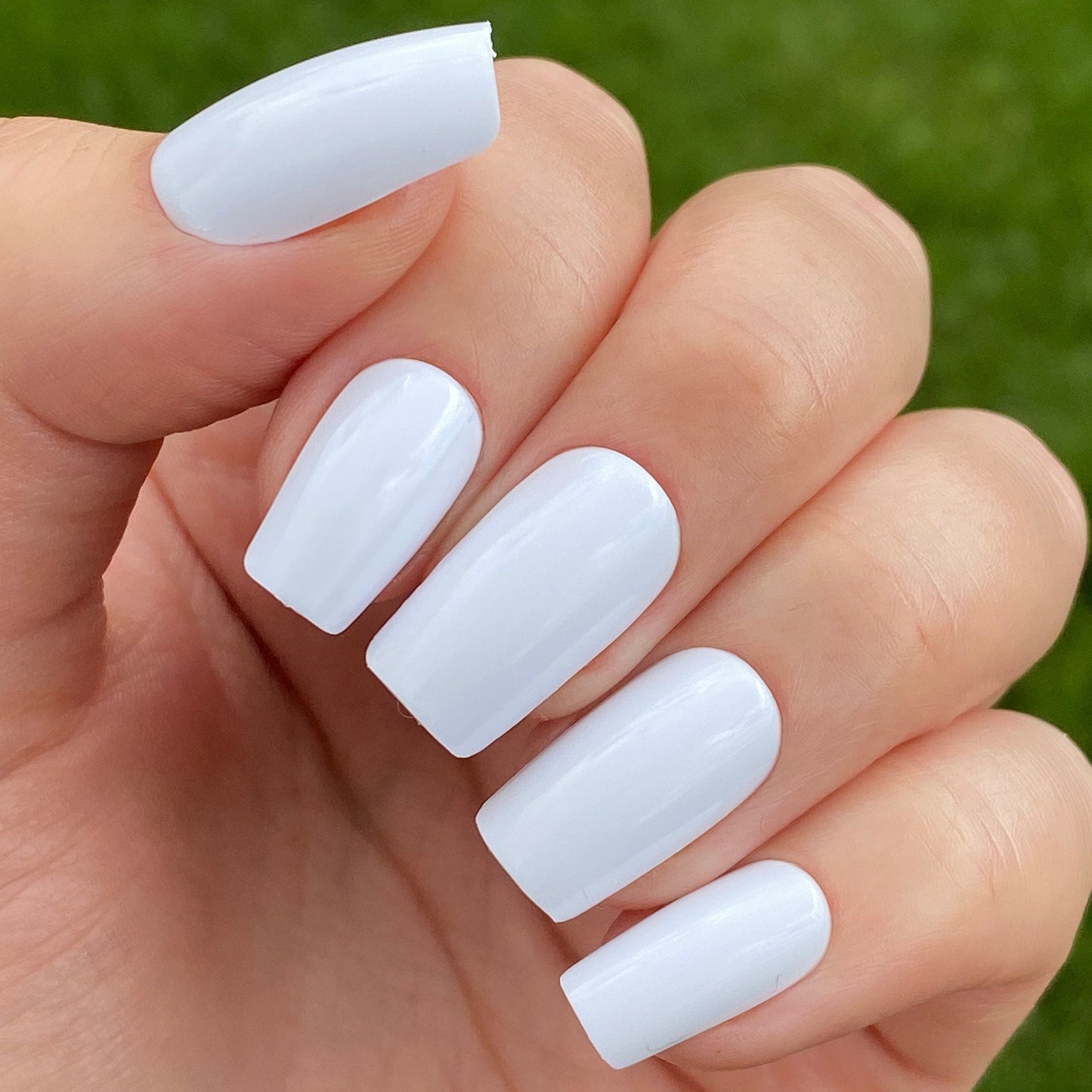 White Gloss Square Press On Nails | Square Press on Nails | Fake Nails | False Nails | Glue On Nails | Short Press on Nails | Ready to Ship
