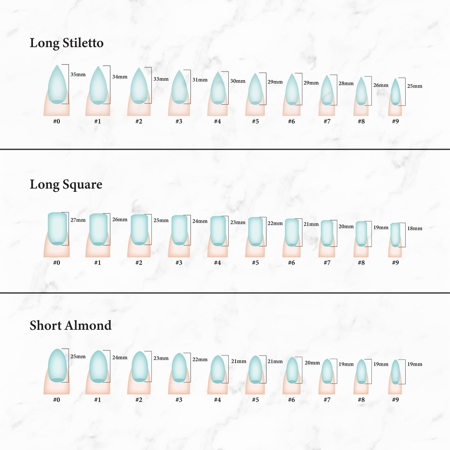NAIL SIZING KIT | Size Your Nails | Sizing Kit for Press on Nails | Sizing Sample Pack for Custom Press on Nails | Size Guide Glue On Nails