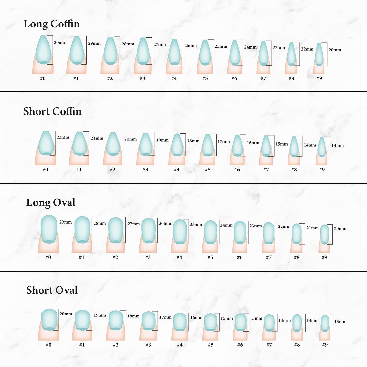 NAIL SIZING KIT | Size Your Nails | Sizing Kit for Press on Nails | Sizing Sample Pack for Custom Press on Nails | Size Guide Glue On Nails