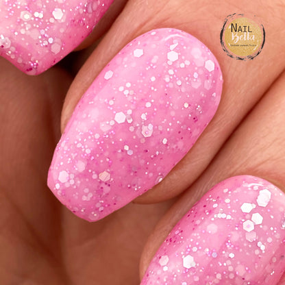 Pink Glitter Press on Nails | Fake Nails | False Nails | Glue On Nails | Gel Nails | REUSABLE Nails | Short Press on Nails