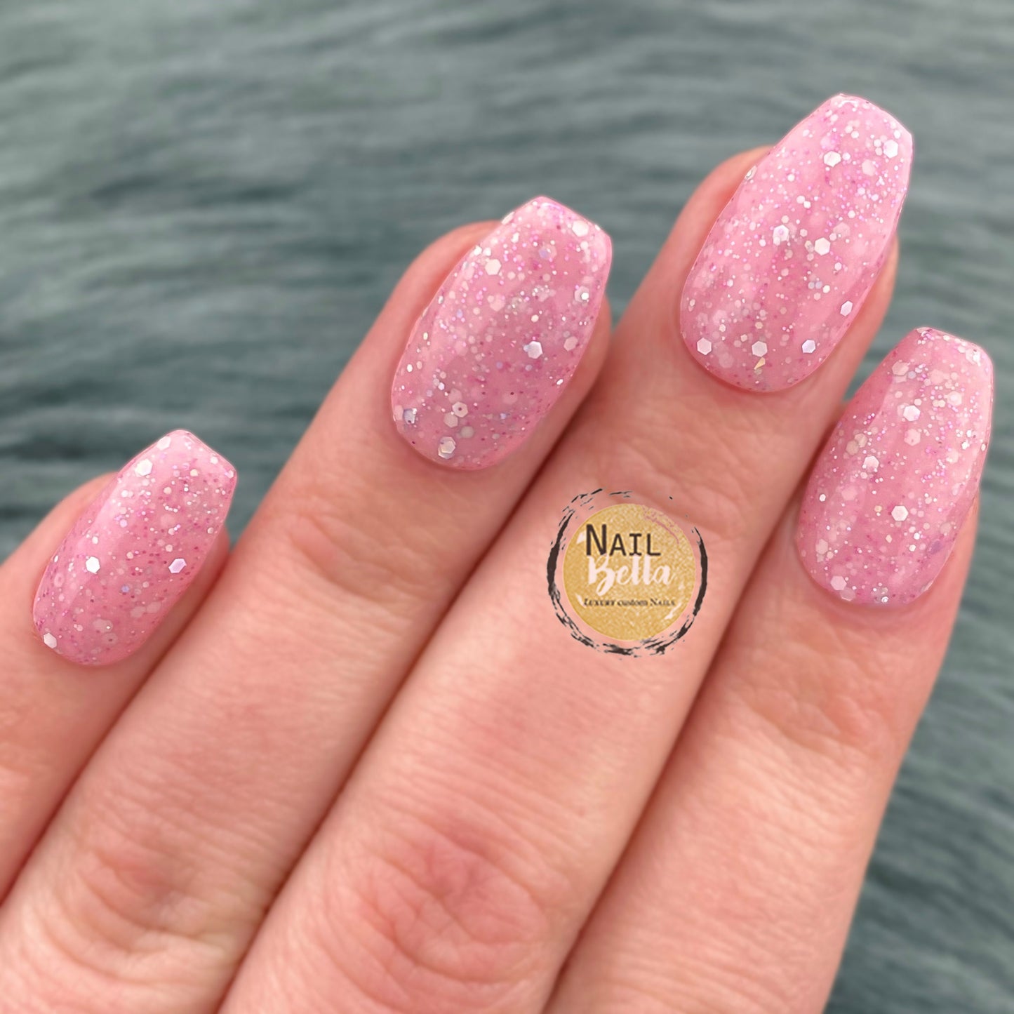 Pink Glitter Press on Nails | Fake Nails | False Nails | Glue On Nails | Gel Nails | REUSABLE Nails | Short Press on Nails