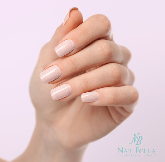 Blushing Bride Custom Handmade Press-On Nail Set  | Complete Kit for Easy Application & Long-Lasting Wear