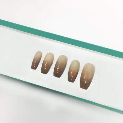 Baby Boomer Brown to Nude Press on Nail Press on Nails | Short Press on Nails | Press On Nails | Fake Nails | False Nails | Glue On Nails