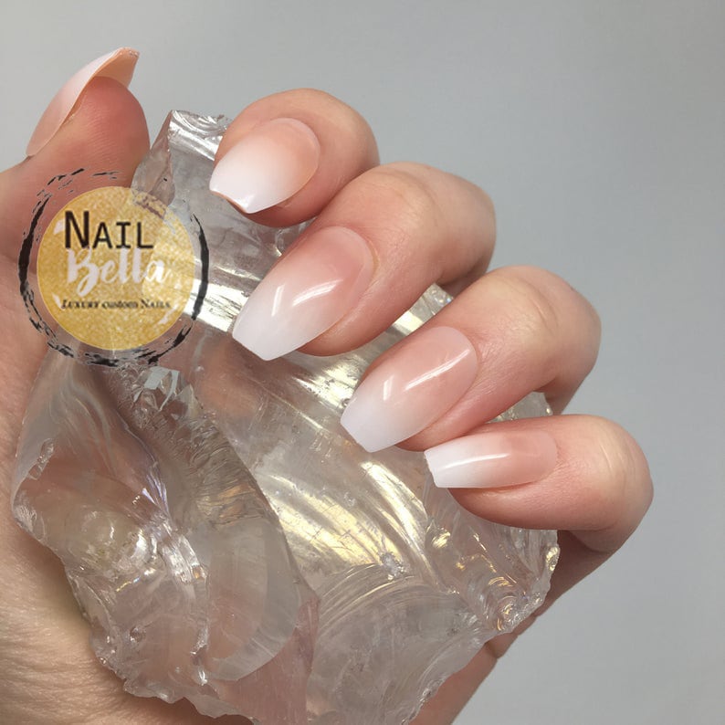 Short Coffin Ombre Press on Nail | Fake Nails | False Nails | Glue On Nails | Ombre Nails | Short Press on Nails
