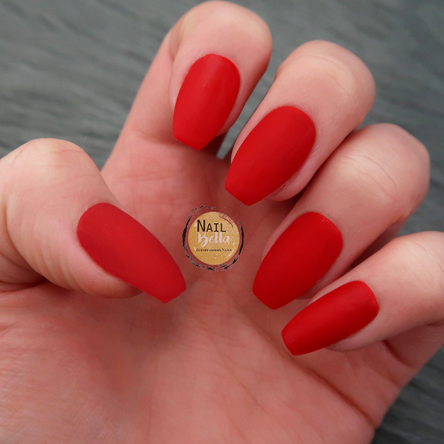 Short Coffin Press on Nails Matte Red  | Press on Nails Short | Nails | Fake Nails | False Nails | Glue On Nails | Short Press on Nails