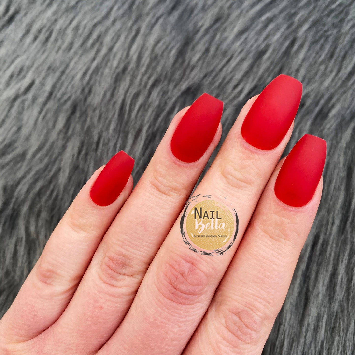Short Coffin Press on Nails Matte Red  | Press on Nails Short | Nails | Fake Nails | False Nails | Glue On Nails | Short Press on Nails