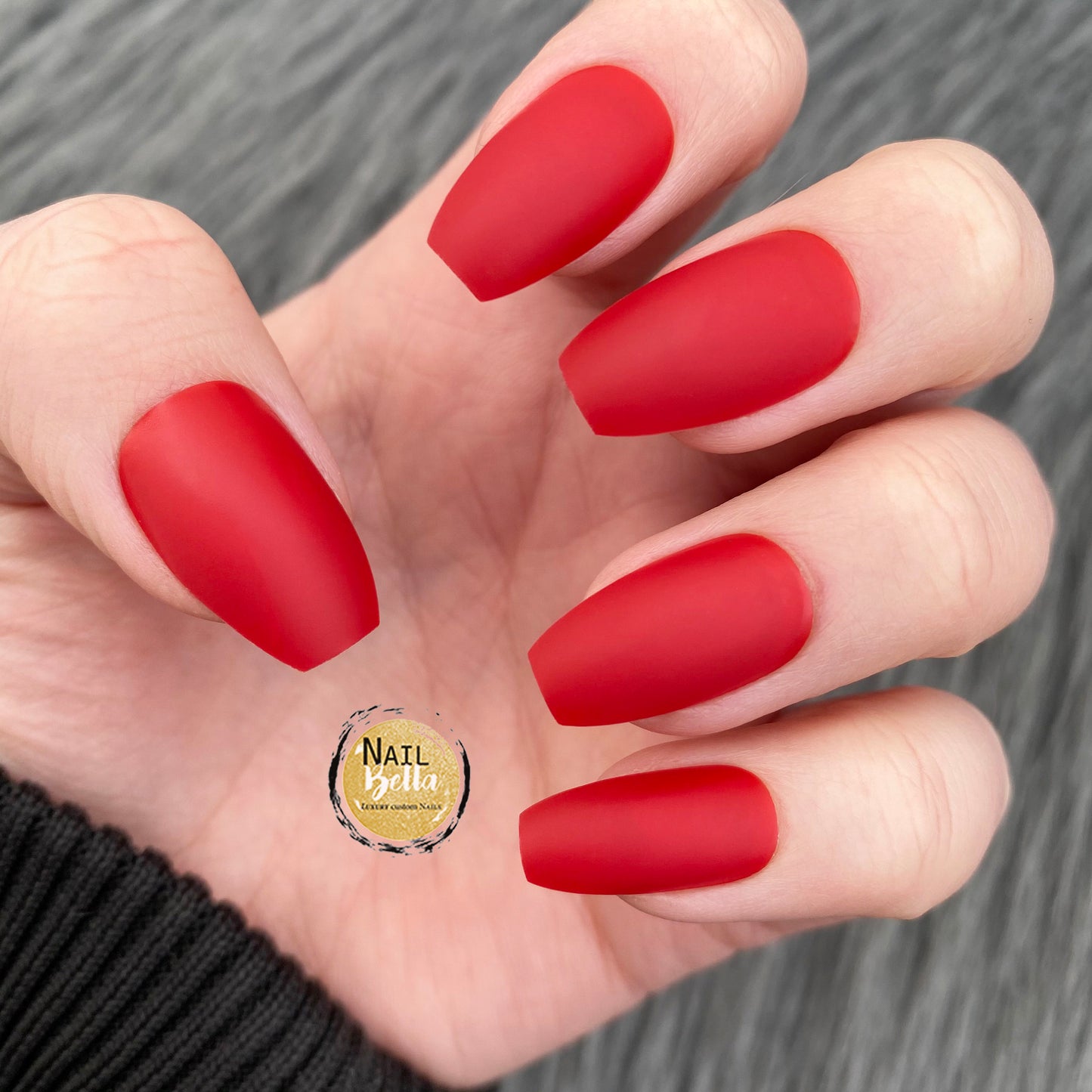 Short Coffin Press on Nails Matte Red  | Press on Nails Short | Nails | Fake Nails | False Nails | Glue On Nails | Short Press on Nails