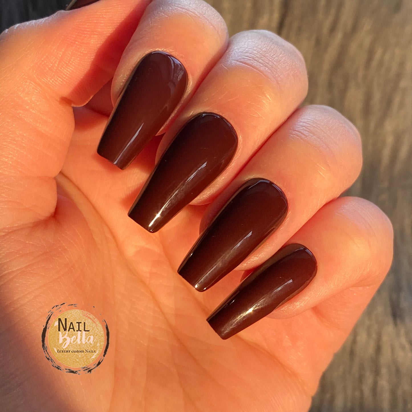 Dark Maroon Press On Nails / Mid Coffin  / Long Coffin Fake Nails / False Nails / Glue On Nails / Long Coffin Nails / Press on Nails