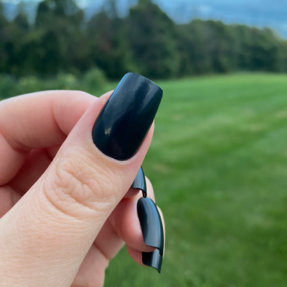 Short Black Press on Nail | Square Nails | Fake Nails | False Nails | Glue On Nails | Black Nails | Short Press on Nails | Ready to Ship