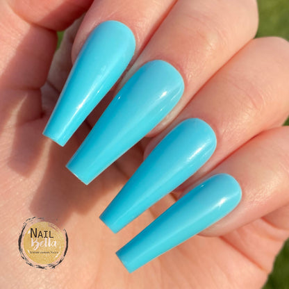Bright Blue Long Tapered Coffin Press On Nails / Press Ons / Fake Nails / Nail Designs / Stick On Nails / Glue On Nails / Nails with Designs