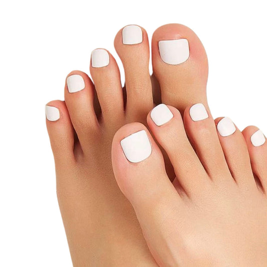 White Toe Nail Press on Nail | Fake Nails | False Nails | Glue On Nails | White Nails | Short Press on Nails