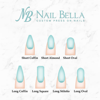 Blushing Bride Custom Handmade Press-On Nail Set  | Complete Kit for Easy Application & Long-Lasting Wear