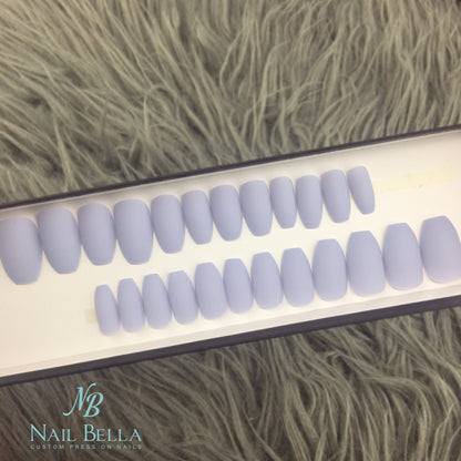 Purple Short Press on Nails | Short Coffin Periwinkle Press on Nails | Press On Nails | Fake Nails | False Nails | Glue On Nails
