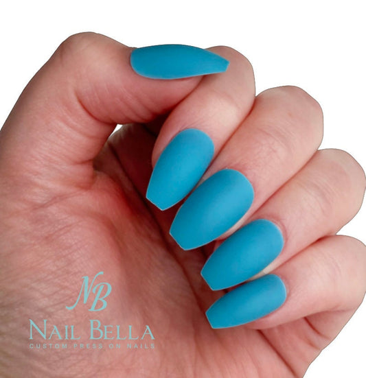 Dark Blue Short Press on Nail | Fake Nails | False Nails | Glue On Nails | Ombre Nails | Short Press on Nails