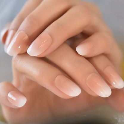 24pcs Short Oval Press on Nails / Fake Nails / False Nails / Glue On Nails / Ombre Nails / Short Press on Nails