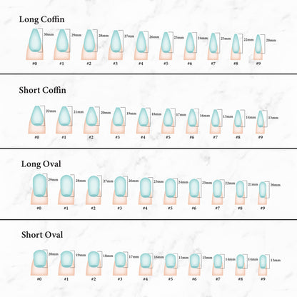 NAIL SIZING KIT | Size Your Nails | Sizing Kit for Press on Nails | Sizing Sample Pack for Custom Press on Nails | Size Guide Glue On Nails