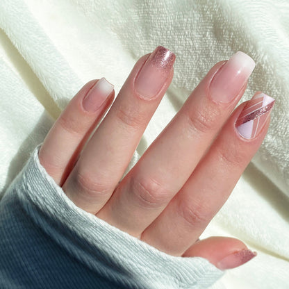 Pink Ombre Press on Nail | Fake Nails | False Nails | Glue On Nails | Pink Ombre Nails | Short Press on Nails