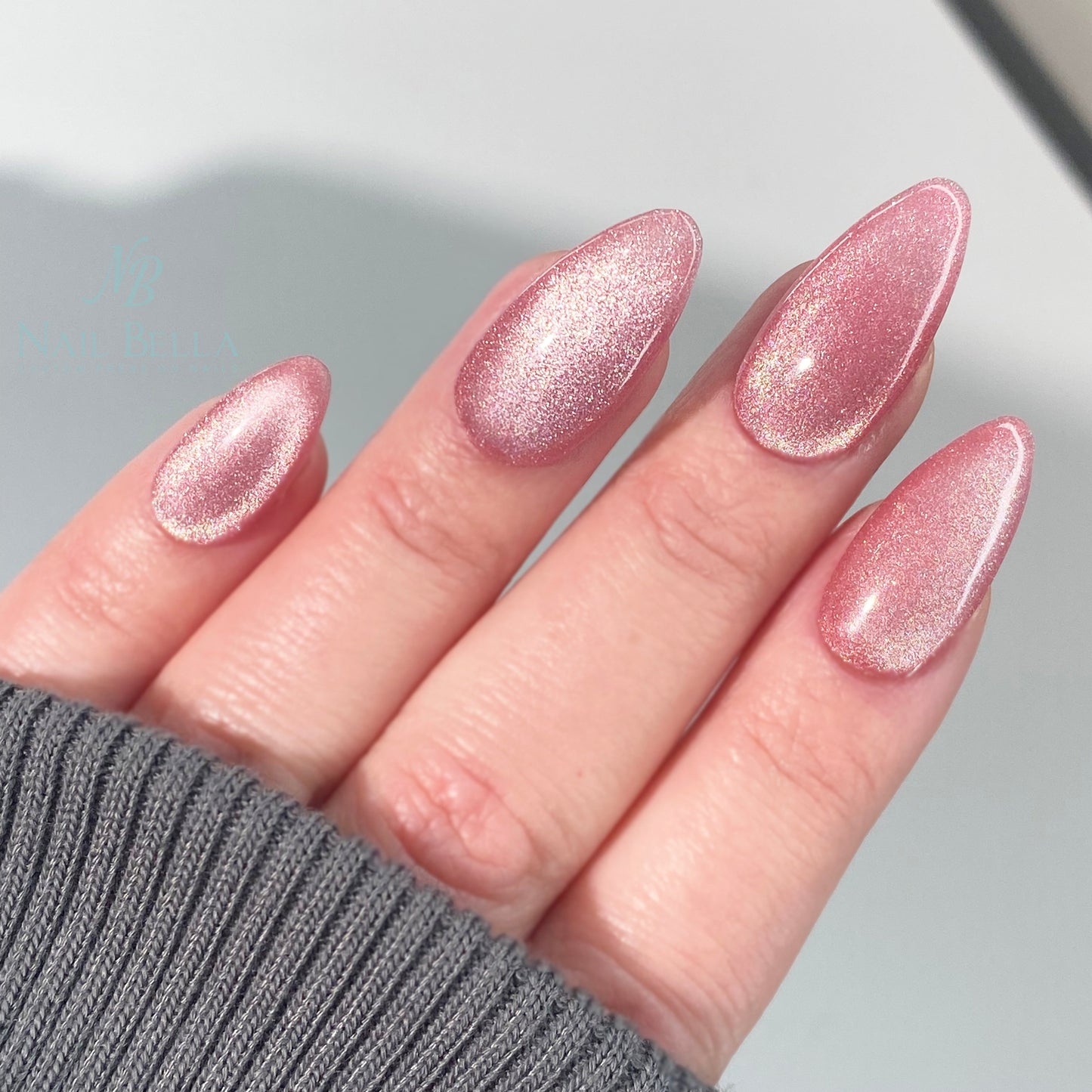 Pink Glass Custom Handmade Press-On Nails | Complete Kit for Easy Application & Long-Lasting Wear